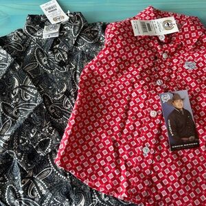 Cinch Red and Black Kids Button Down Shirts